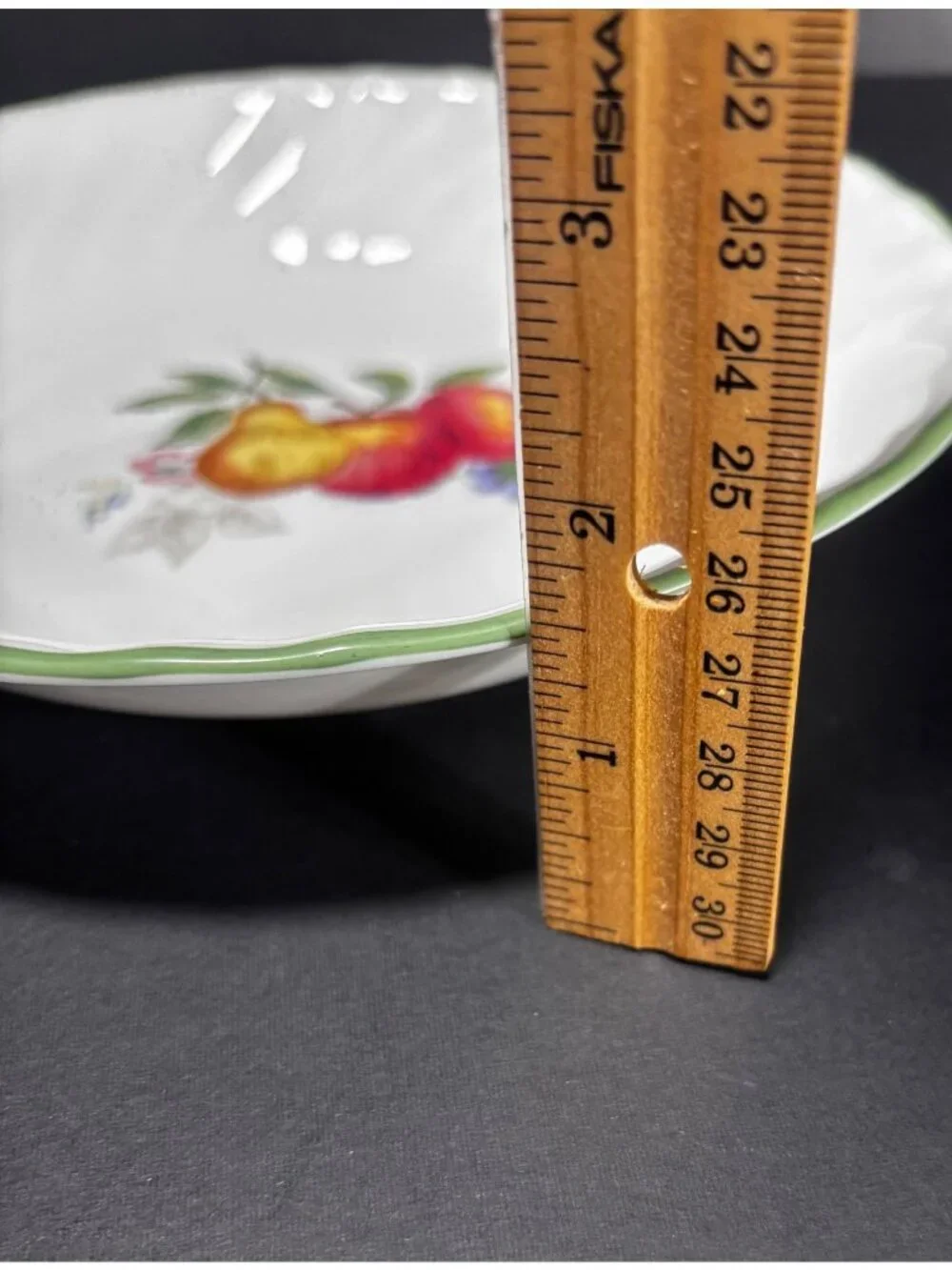 Corelle By Corning Chutney Pasta Bowl With Fruit Design & Green Rim VTG 05
